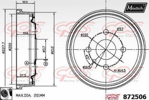 Maxtech 872506.0060 - Спирачен барабан vvparts.bg