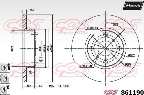 Maxtech 873580 - Спирачен диск vvparts.bg