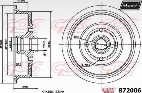 Maxtech 872006.0000 - Спирачен барабан vvparts.bg