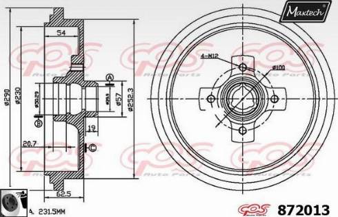 Maxtech 872013.0060 - Спирачен барабан vvparts.bg