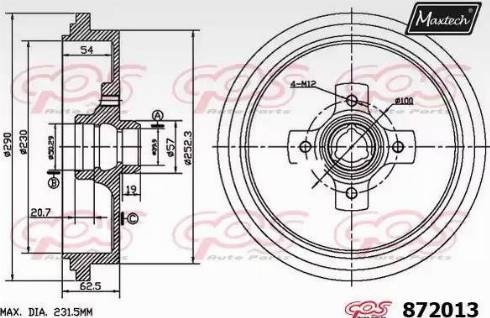 Maxtech 872013.0000 - Спирачен барабан vvparts.bg