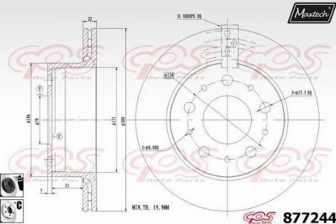 Maxtech 877244.6060 - Спирачен диск vvparts.bg