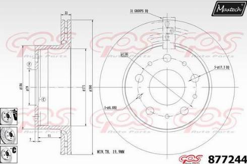 Maxtech 877244.6980 - Спирачен диск vvparts.bg