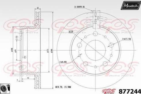 Maxtech 877244.0060 - Спирачен диск vvparts.bg