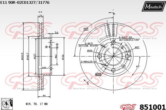 Maxtech 877244 - Спирачен диск vvparts.bg