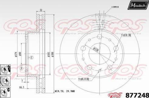 Maxtech 877248.6980 - Спирачен диск vvparts.bg