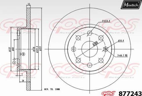 Maxtech 877243.0000 - Спирачен диск vvparts.bg