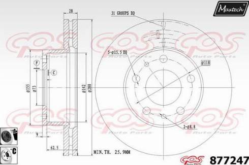 Maxtech 877247.6060 - Спирачен диск vvparts.bg