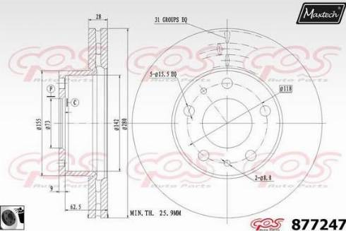 Maxtech 877247.0060 - Спирачен диск vvparts.bg