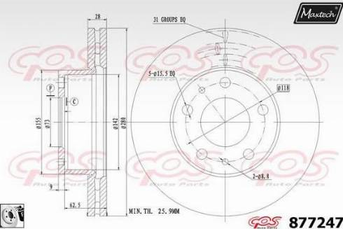 Maxtech 877247.0080 - Спирачен диск vvparts.bg