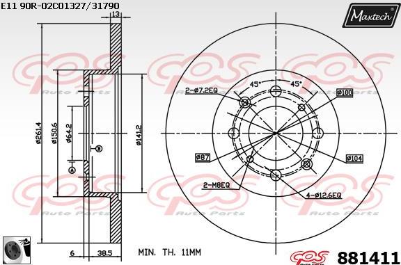 Maxtech 877208 - Спирачен диск vvparts.bg