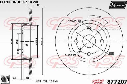 Maxtech 877207.0060 - Спирачен диск vvparts.bg