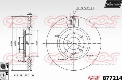 Maxtech 877214.6060 - Спирачен диск vvparts.bg