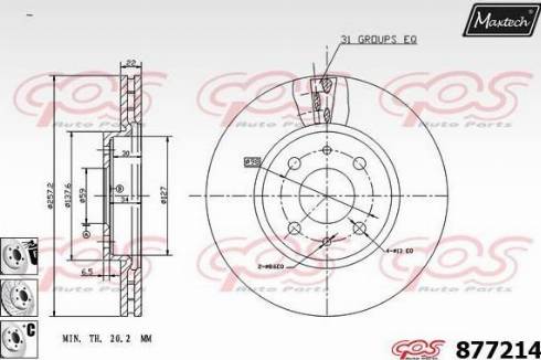 Maxtech 877214.6880 - Спирачен диск vvparts.bg