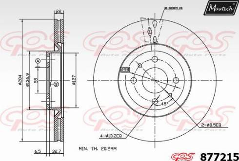 Maxtech 877215.0000 - Спирачен диск vvparts.bg