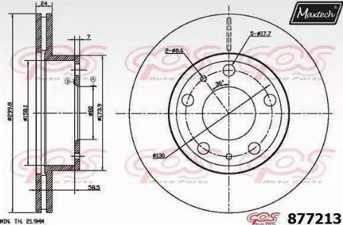 Maxtech 877213.0000 - Спирачен диск vvparts.bg