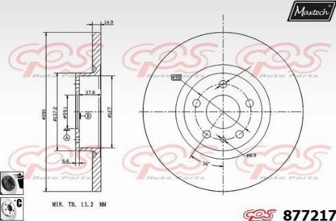 Maxtech 877217.6060 - Спирачен диск vvparts.bg