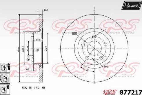 Maxtech 877217.6880 - Спирачен диск vvparts.bg