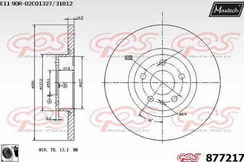 Maxtech 877217.0060 - Спирачен диск vvparts.bg