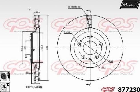 Maxtech 877230.6060 - Спирачен диск vvparts.bg