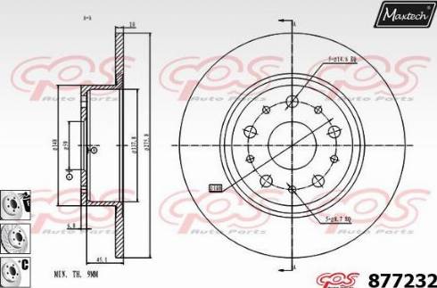 Maxtech 877232.6880 - Спирачен диск vvparts.bg