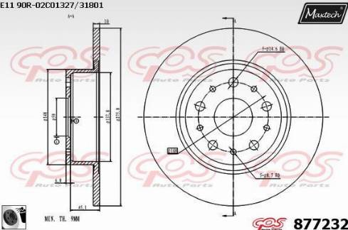 Maxtech 877232.0060 - Спирачен диск vvparts.bg