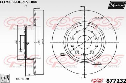 Maxtech 877232.0080 - Спирачен диск vvparts.bg