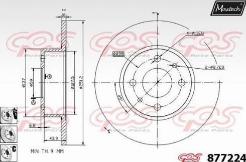 Maxtech 877224.6980 - Спирачен диск vvparts.bg