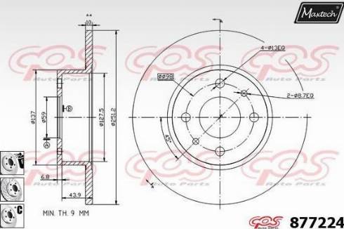 Maxtech 877224.6880 - Спирачен диск vvparts.bg