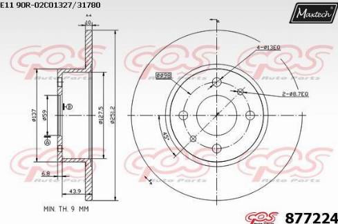 Maxtech 877224.0000 - Спирачен диск vvparts.bg