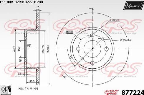 Maxtech 877224.0080 - Спирачен диск vvparts.bg