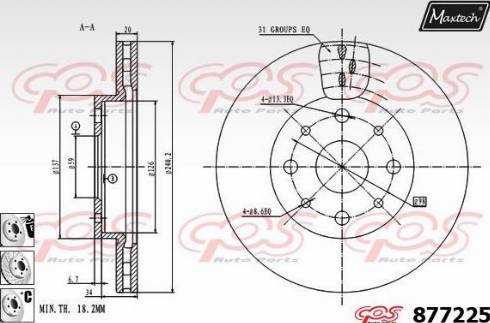 Maxtech 877225.6980 - Спирачен диск vvparts.bg