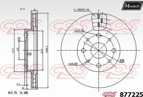 Maxtech 877225.0000 - Спирачен диск vvparts.bg