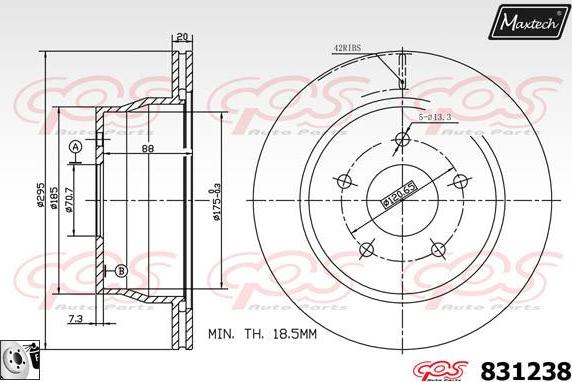 Maxtech 877225 - Спирачен диск vvparts.bg