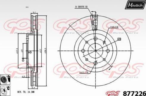 Maxtech 877226.6060 - Спирачен диск vvparts.bg