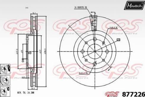 Maxtech 877226.6880 - Спирачен диск vvparts.bg