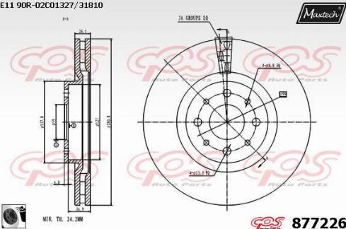 Maxtech 877226.0060 - Спирачен диск vvparts.bg