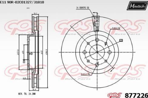 Maxtech 877226.0000 - Спирачен диск vvparts.bg