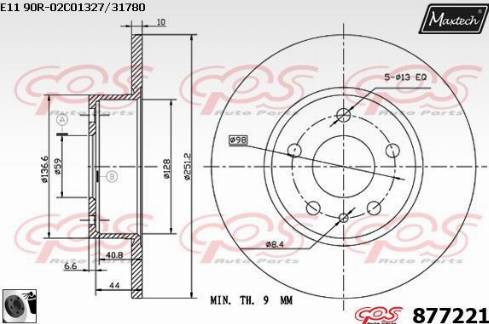 Maxtech 877221.0060 - Спирачен диск vvparts.bg