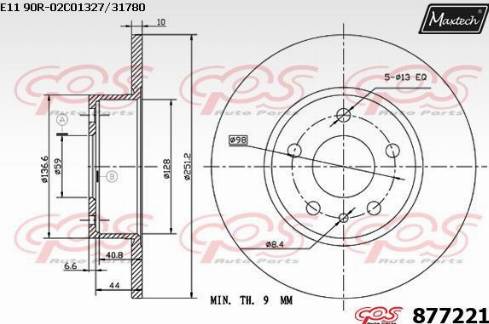 Maxtech 877221.0000 - Спирачен диск vvparts.bg