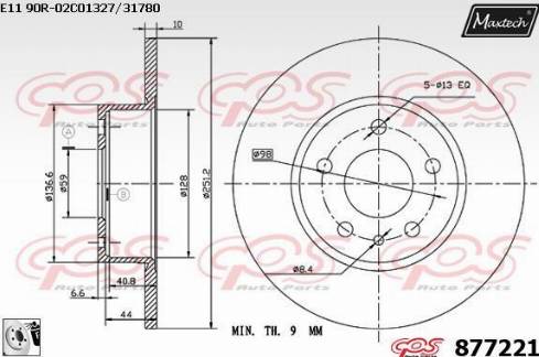 Maxtech 877221.0080 - Спирачен диск vvparts.bg