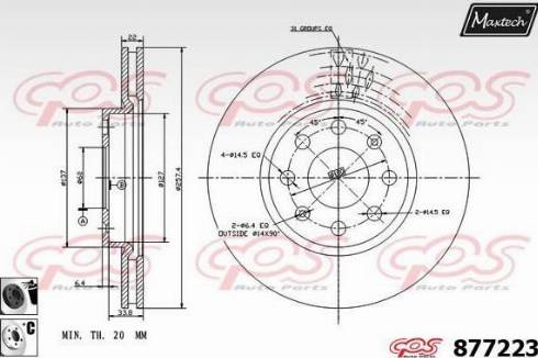 Maxtech 877223.6060 - Спирачен диск vvparts.bg