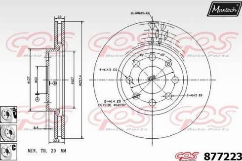 Maxtech 877223.6880 - Спирачен диск vvparts.bg