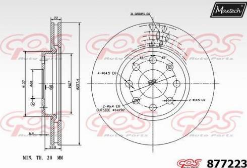 Maxtech 877223.0000 - Спирачен диск vvparts.bg