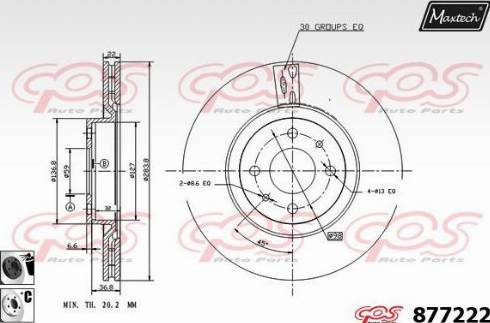 Maxtech 877222.6060 - Спирачен диск vvparts.bg