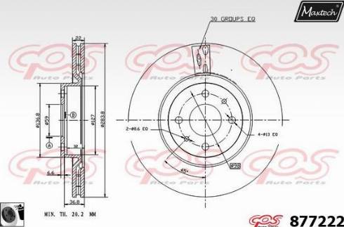 Maxtech 877222.0060 - Спирачен диск vvparts.bg