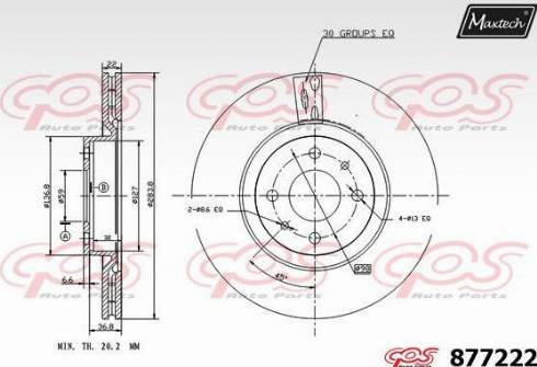 Maxtech 877222.0000 - Спирачен диск vvparts.bg