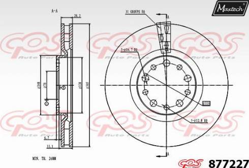 Maxtech 877227.0000 - Спирачен диск vvparts.bg