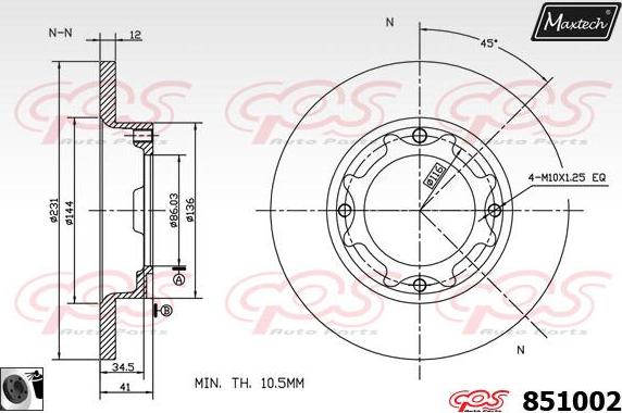 Maxtech 877227 - Спирачен диск vvparts.bg