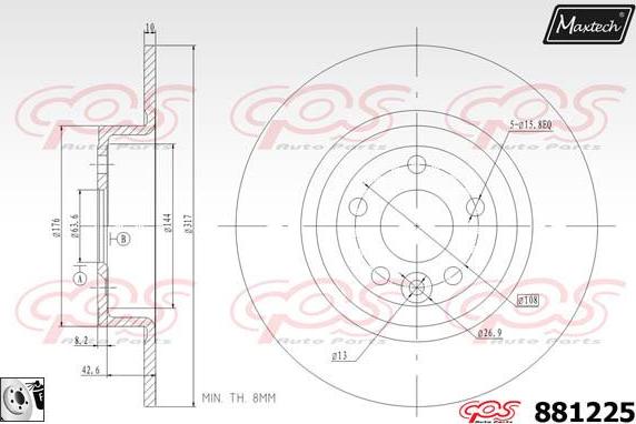 Maxtech 70160015 - Комплект водещи втулки, спирачен апарат vvparts.bg